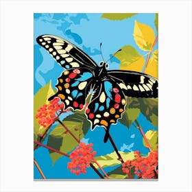 Pop Art Pipevine Swallowtail Butterfly 1 Canvas Print