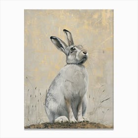 Arctic Hare Precisionist Illustration 1 Canvas Print