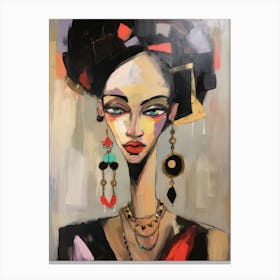 African Woman With Earrings Canvas Print