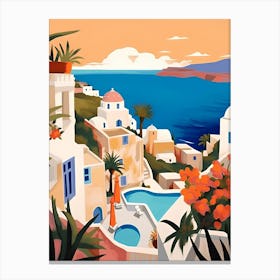 Santorini Village Canvas Print