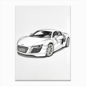 Audi R8 Line Drawing 9 Canvas Print