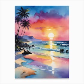 Sunset At The Beach 293 Canvas Print
