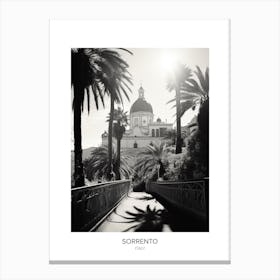 Poster Of Sorrento, Italy, Black And White Photo 1 Canvas Print