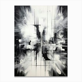 Metaphysical Exploration Abstract Black And White 7 Canvas Print