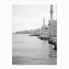 Alexandria, Egypt, Mediterranean Black And White Photography Analogue 4 Canvas Print