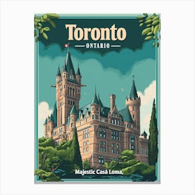 Toronto: Vintage Casa Loma Poster Canvas Print