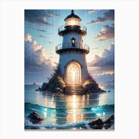 A Lighthouse In The Middle Of The Ocean 65 Canvas Print