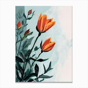 Orange Flowers 4 Canvas Print