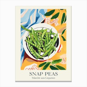 Marche Aux Legumes Snap Peas Summer Illustration 2 Canvas Print