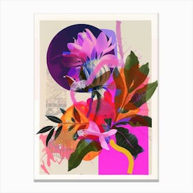 Amaranth 1 Neon Flower Collage Canvas Print