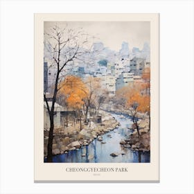 Winter City Park Poster Cheonggyecheon Park Seoul 8 Canvas Print