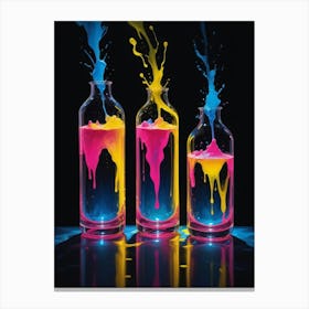 Three Colorful Bottles Canvas Print