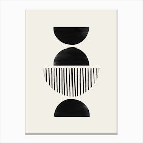 Balancing Stripes 2 Black Canvas Print