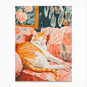 Cat On The Couch Canvas Print