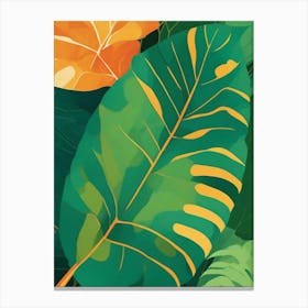 Tropical Leaves painting Canvas Print