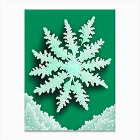 Fernlike Stellar Dendrites, Snowflakes, Kids Illustration 1 Canvas Print