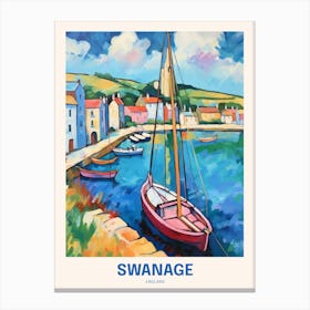 Swanage England Uk Travel Poster Canvas Print