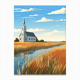 Cape Cod Massachusetts, Usa, Flat Illustration 4 Canvas Print