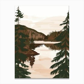 Landscape With Trees And Lake Canvas Print