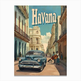 Aihrgdesign A Classic 1960s Travel Poster For Havana 1 Canvas Print