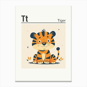 Animals Alphabet Tiger 1 Canvas Print