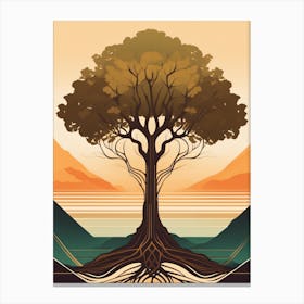 Classic Noveau Tree Canvas Print