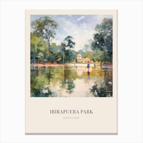 Ibirapuera Park Buenos Aires Argentina 4 Vintage Cezanne Inspired Poster Canvas Print