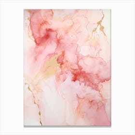 Pink And White Flow Asbtract Painting 1 Canvas Print