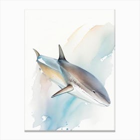 Oceanic Whitetip Shark Watercolour Canvas Print