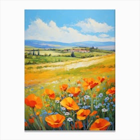 Poppies In The Meadow 5 Canvas Print