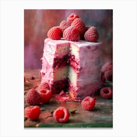 Raspberry Cake sweet food Canvas Print