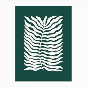 Teal Leaf Canvas Print