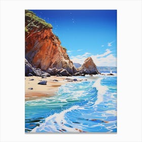 A Painting Of Pfeiffer Beach, Big Sur California Usa 1 Canvas Print