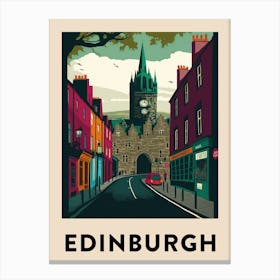 Edinburgh 2 Vintage Travel Poster Canvas Print
