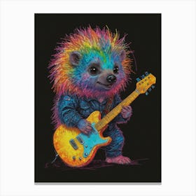 Hedgehog Playing Guitar 5 Canvas Print