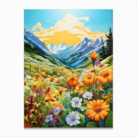 Wildflowers In The Mountains 2 Canvas Print