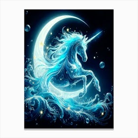 Water Moon Unicorn 2 Canvas Print