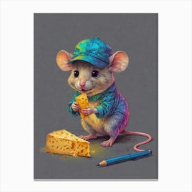 Mouse With Cheese Canvas Print