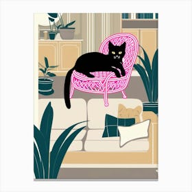 Cat In A Chair Canvas Print