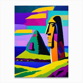 Easter Island Chile Colourful Painting Tropical Destination Canvas Print