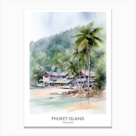 Phuket Island 4 Watercolour Travel Poster Canvas Print