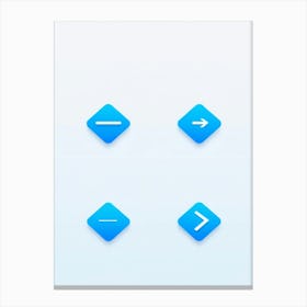 Arrow Icons For A Web Navigation Bar Minimalist Design With A Sleek Translucent Blue Overlay Drop (5) Canvas Print