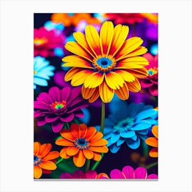 Colorful Flowers Wallpaper 6 Canvas Print