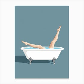 Woman In A Bathtub Canvas Print