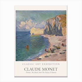Etretat, The Beach And The Falaise Damont Poster Canvas Print