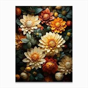 Dalmatian Flowers 4 Canvas Print