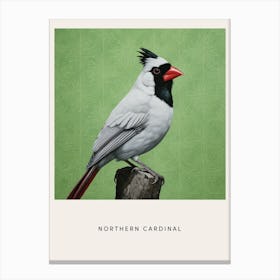 Ohara Koson Inspired Bird Painting Northern Cardinal 1 Poster Canvas Print