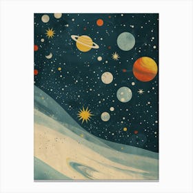 Boho Nursery 17 Planets Canvas Print