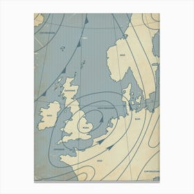 Weather Map Of Europe Canvas Print