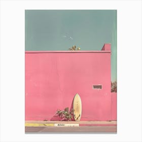 Pink Surfboard Canvas Print